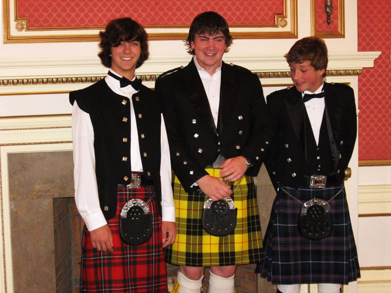 Picture of traditional fashionable kilts for prom celebrating celtic, Scottish, and Irish heritage, and/or school spirit!