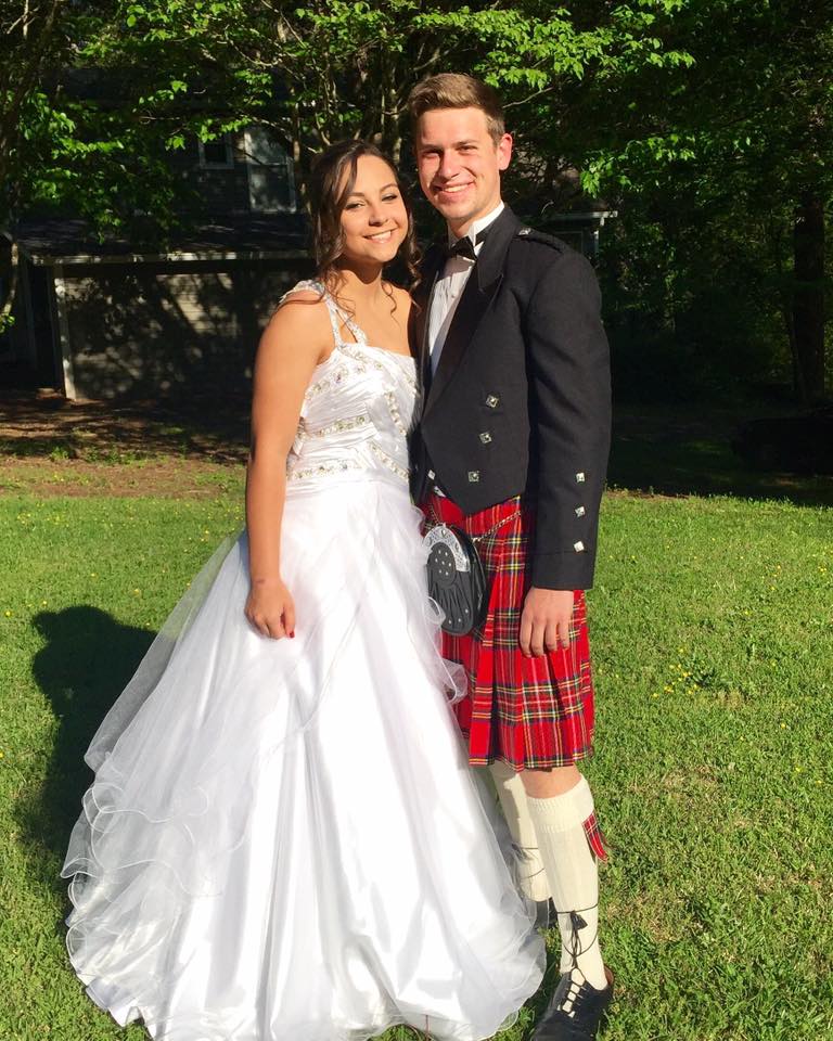 Picture of traditional fashionable kilts for prom celebrating celtic, Scottish, and Irish heritage, and/or school spirit!