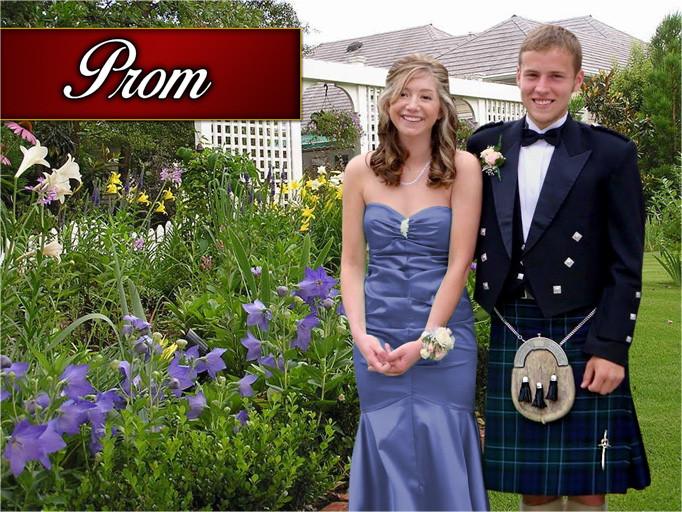 Picture of traditional fashionable kilts for prom celebrating celtic, Scottish, and Irish heritage, and/or school spirit!