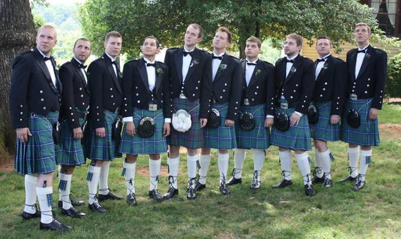 Picture of traditional tartan kilts for weddings celebrating celtic, Scottish, and Irish heritage!