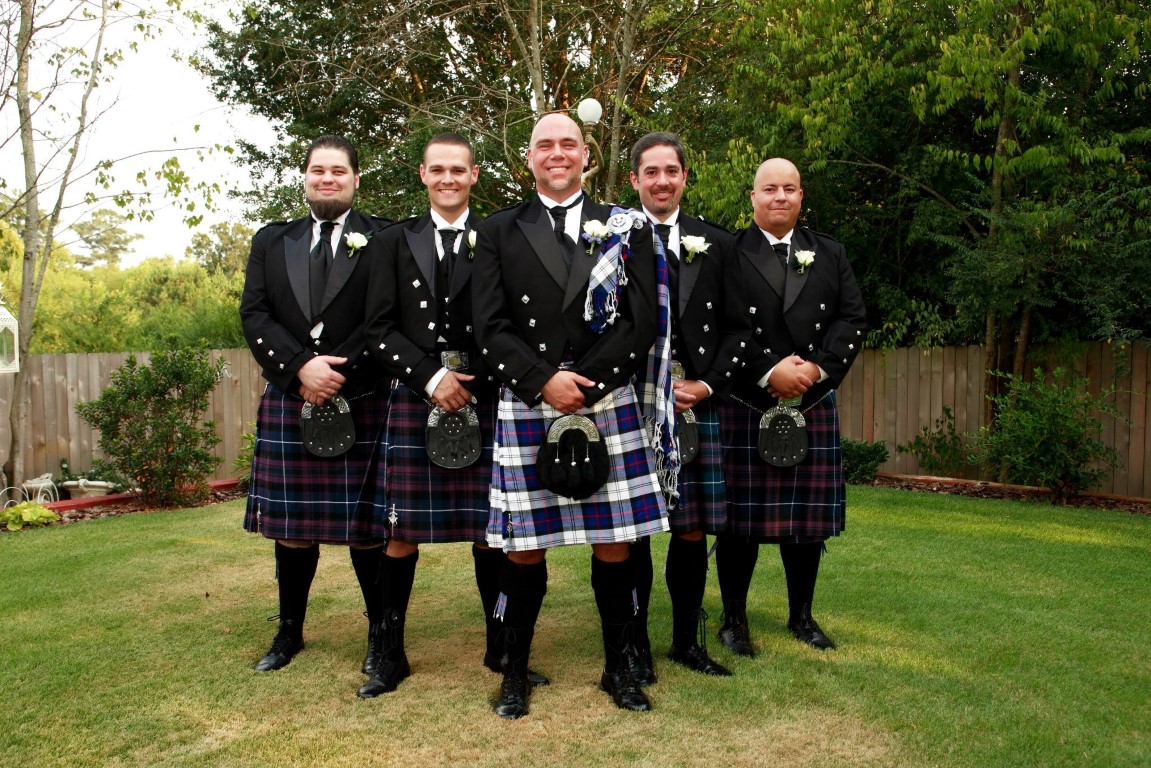 Picture of traditional tartan kilts for weddings celebrating celtic, Scottish, and Irish heritage!