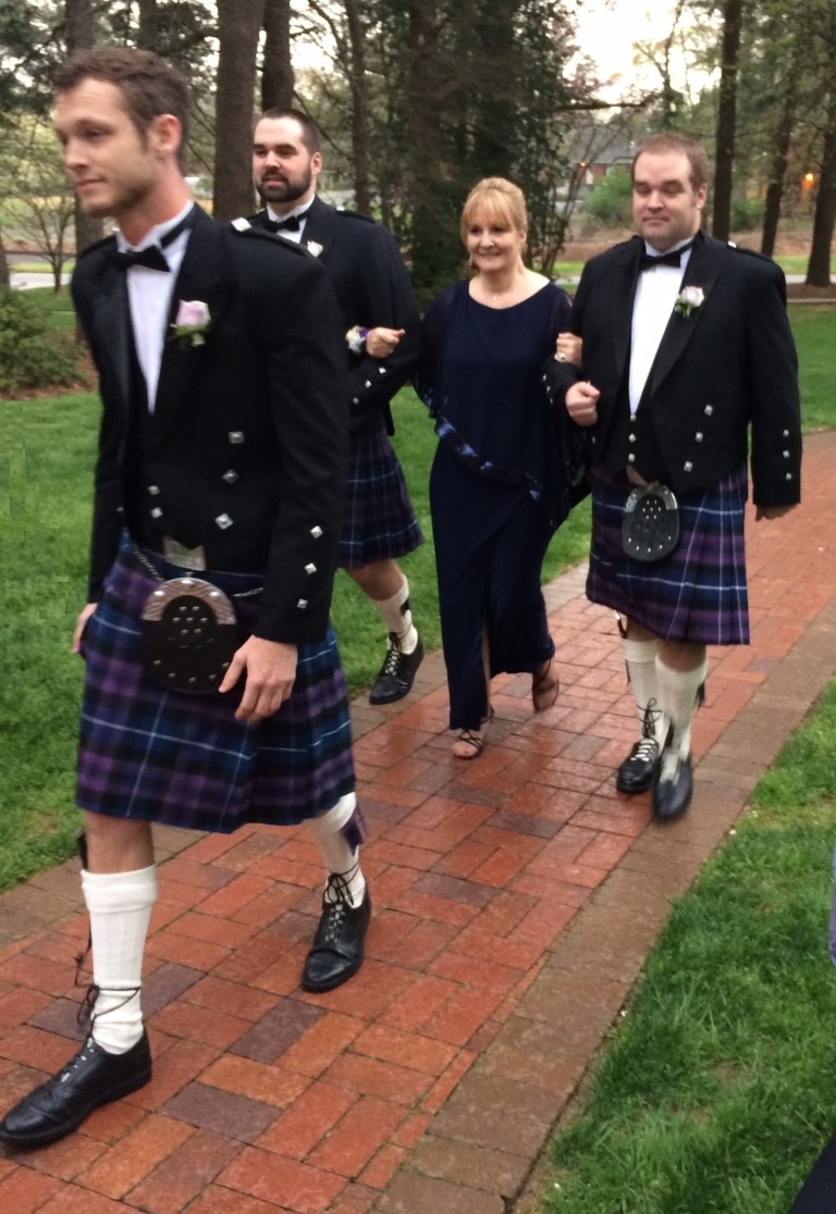 Picture of traditional tartan kilts for weddings celebrating celtic, Scottish, and Irish heritage!