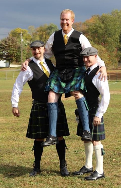 Picture of traditional tartan kilts for weddings celebrating celtic, Scottish, and Irish heritage!