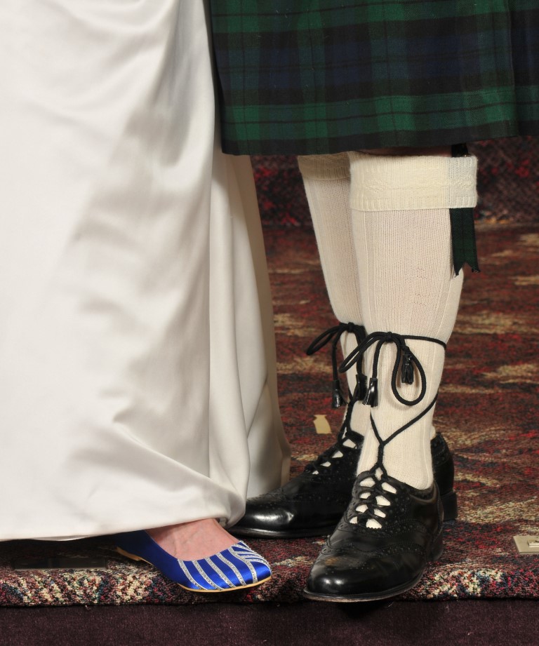 Picture of traditional tartan kilts for weddings celebrating celtic, Scottish, and Irish heritage!