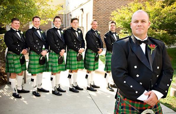 Picture of traditional tartan kilts for weddings celebrating celtic, Scottish, and Irish heritage!