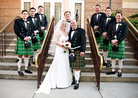 Picture of traditional tartan kilts for weddings celebrating celtic, Scottish, and Irish heritage!