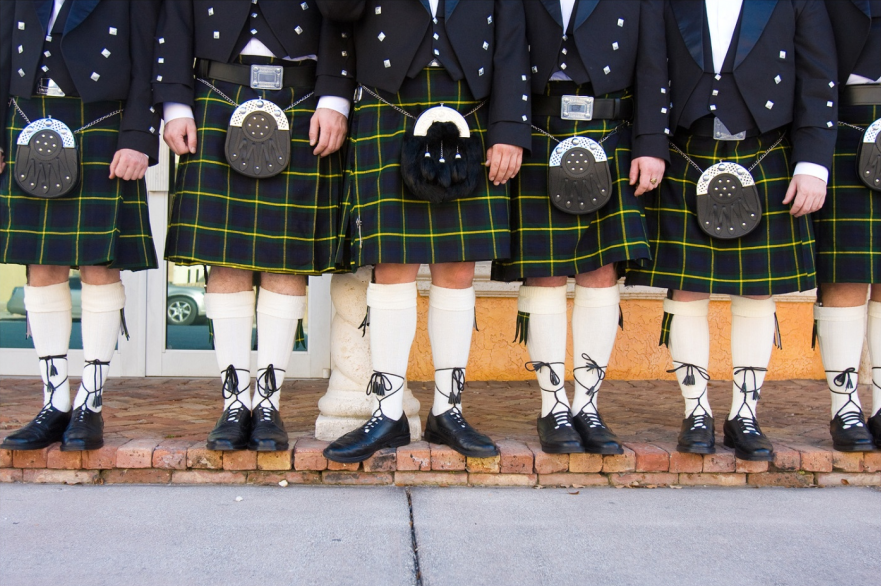 Picture of traditional tartan kilts for weddings celebrating celtic, Scottish, and Irish heritage!