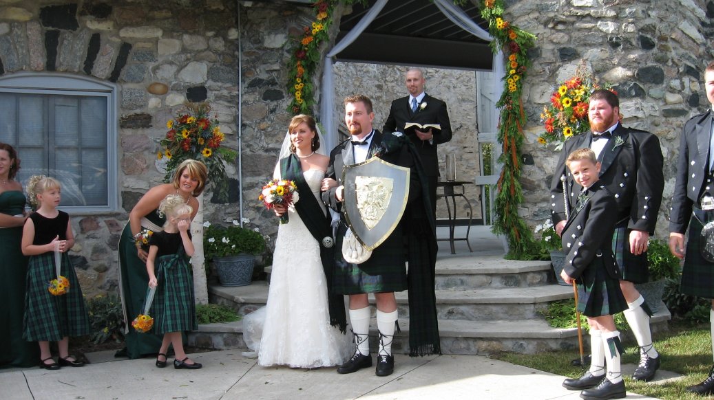 Picture of traditional tartan kilts for weddings celebrating celtic, Scottish, and Irish heritage!