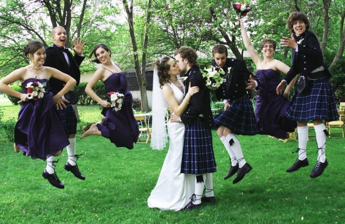 Picture of traditional tartan kilts for weddings celebrating celtic, Scottish, and Irish heritage!