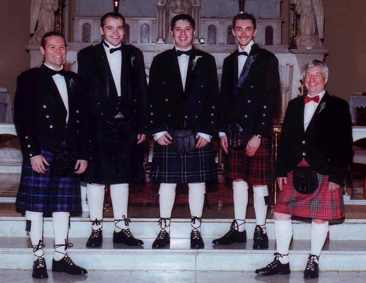 Picture of traditional tartan kilts for weddings celebrating celtic, Scottish, and Irish heritage!