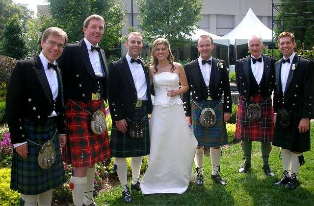 Picture of traditional tartan kilts for weddings celebrating celtic, Scottish, and Irish heritage!