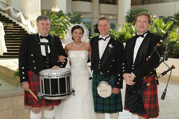 Picture of traditional tartan kilts for weddings celebrating celtic, Scottish, and Irish heritage!