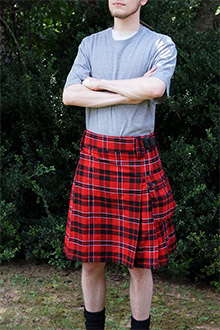 Utility kilt in team color tartans