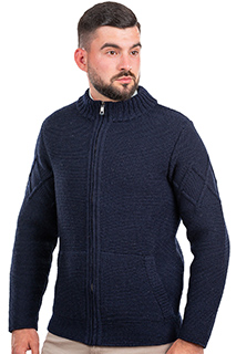 Merino Simple Knit Zipper Cardigan with Modern Pockets