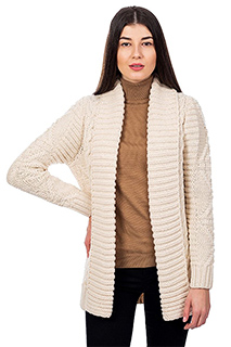 Open Front Cable Knit Cardigan