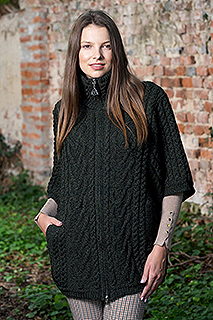 Funnel Neck Poncho Jacket