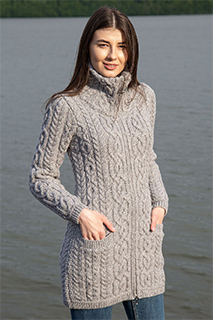 Soft Touch Ladies Aran Zip Cardigan