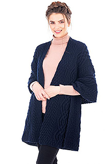 Ladies Classic Cable Wool Shawl