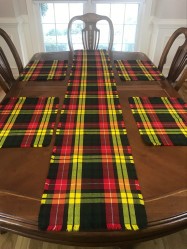 Tartan table runner and place mats