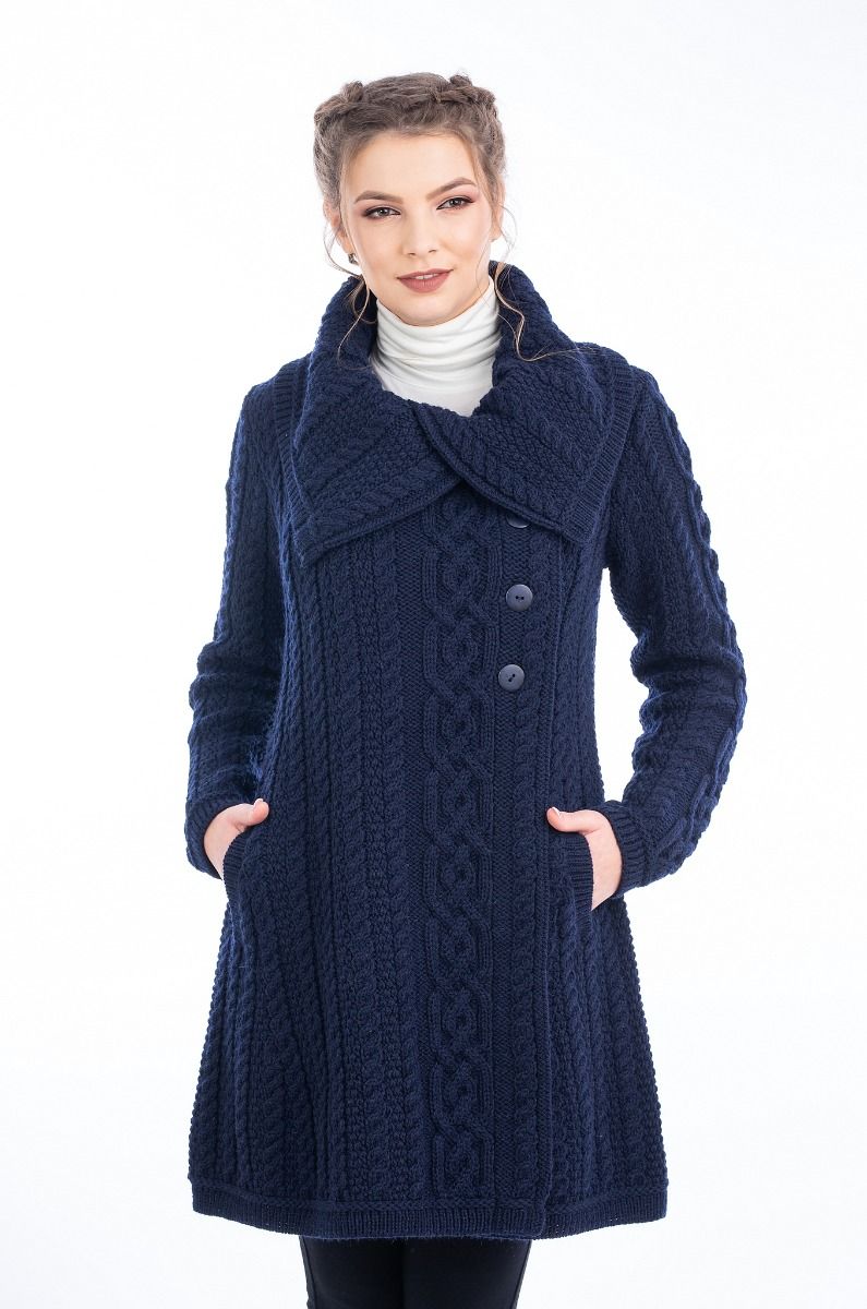 Wing collar coat cheap
