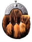 Grey or Imitation Fox Fur Sporran with Cantle