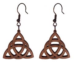 Laser Cut Wood Celtic Knot Triangle Earrings