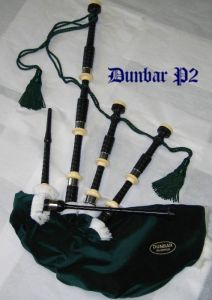 Dunbar P2 Bagpipes with Imitation Ivory & Nickel Drones