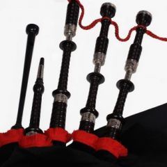 P. Henderson Bagpipes with Blackwood Mounts & Engraved Nickel Drones