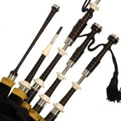 Naill Bagpipes with Plain Silver, Imitation Ivory, Wood Chanter