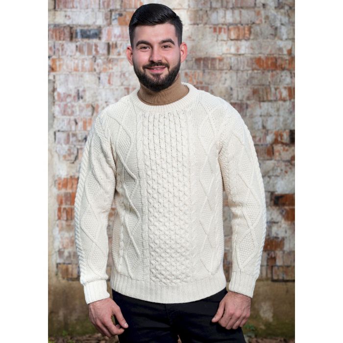 Mens white crew neck jumper 2025