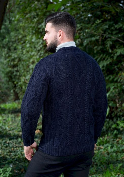 Acrylic Wool Honeycomb Pullover - cozy textured knit