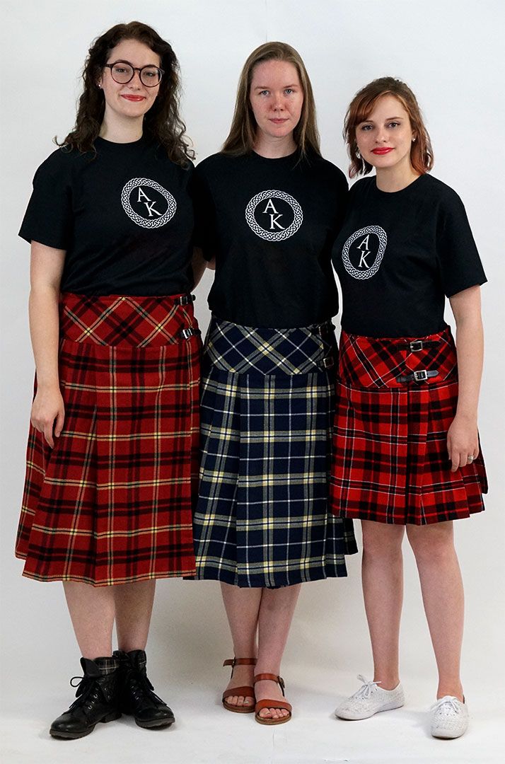 Ladies Tartan Plated Billie Kilt Skirts 16 & 18 inch Length with Free Pin!!